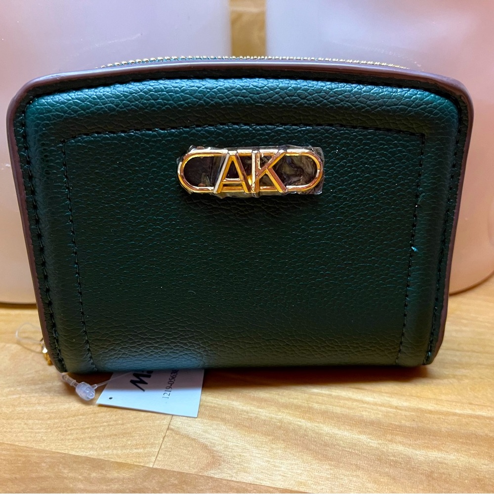 Anne Klein Forest Green Wallet with Gold Details